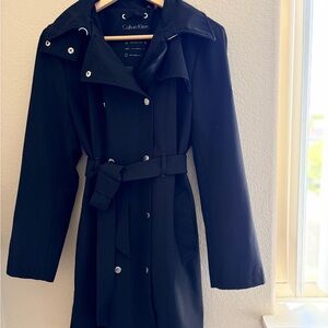 Calvin Klein Women's Elegant Black Trench Coat
